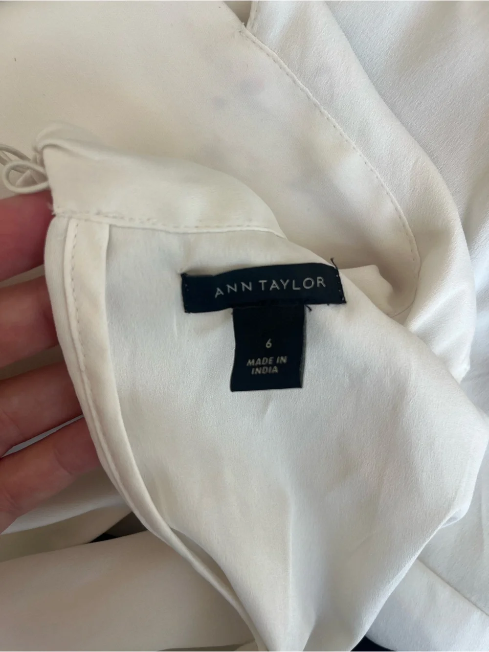 Ann Taylor Black and White Sleeveless Tie-Neck Jumpsuit - Picture 8 of 9
